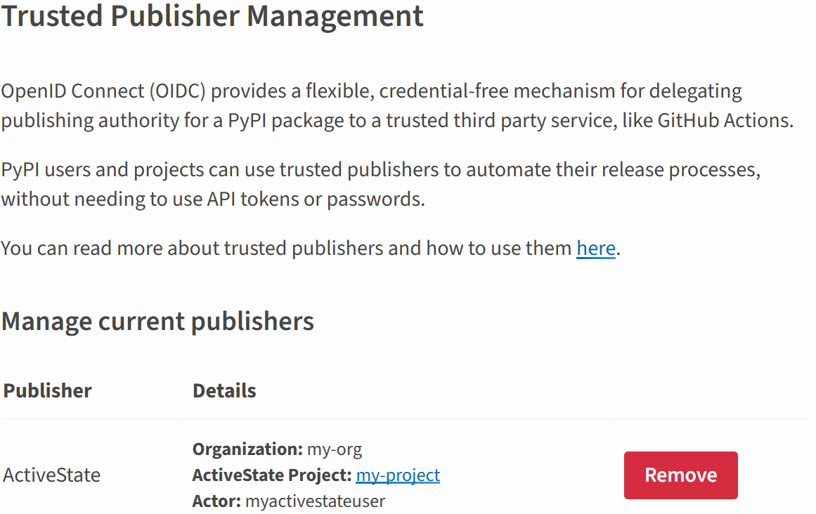图片显示了新添加的 ActiveState 发布者