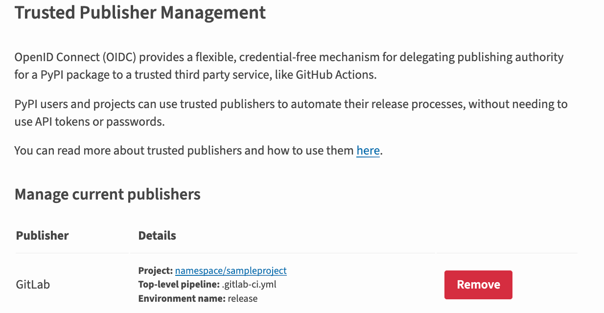 图片显示了新添加的 GitLab 发布者